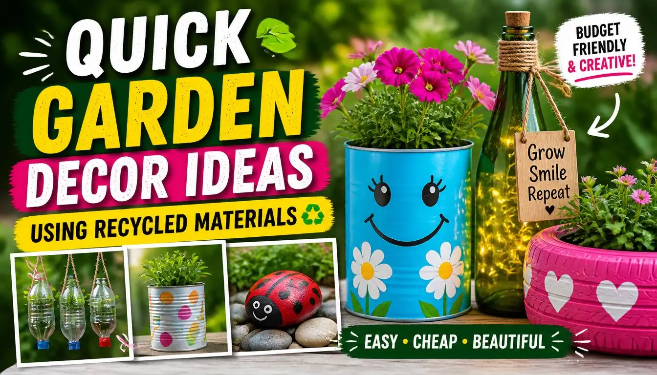 Quick Garden Decor Ideas Using Recycled Materials